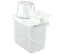 Contenitore ermetico trasparente per bucato con beccuccio e tazza, contenitore sigillato per mantenere asciutta la polvere, adatto per liquidi o detergenti in polvere (1100 ml)