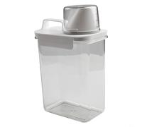 Contenitore ermetico trasparente per bucato con beccuccio e tazza, dispenser sigillato per mantenere asciutta la polvere, adatto per liquidi o detergenti in polvere (1800 ml)