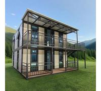 Contenitore espandibile da 2 x 6 m, casa modulare prefabbricata a 2 piani, con struttura isolata, camera da letto, cucina, bagno, design portatile per uso residenziale esterno, opzioni personalizzate