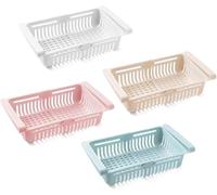 Contenitore estraibile per frigorifero, cassetti per frigorifero, scaffalatura regolabile, organizer per frigorifero (4 pezzi)