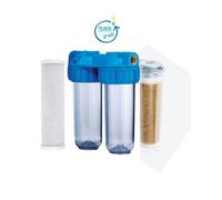 CONTENITORE FILTRO DEPURATORE ACQUA CARBONI ATTIVI E RESINA DA 3/4 CON STAFFA