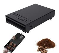 Contenitore Fondi di Caffè, espresso cassetto per la spillatura dei fondi di caffè in acciaio inox con asta di spillatura rimovibile per il negozio di caffè a casa, 7,1 x 11 x 2,5 pollici (Nero)
