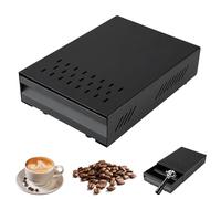 Contenitore Fondi di Caffè per Portafiltro, 35 x 25 x 8 cm Contenitore in Acciaio Inox per Macchina Portafiltro per Espresso Portafiltro Cassetto per la Preparazione del Caffè, Nero