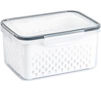 Contenitore for Alimenti 4 In 1, Contenitori for Prodotti Con Coperchio E Filtro Contenitori for Frutta Di Grandi Dimensioni for Frigorifero Scatola(Gray-M)