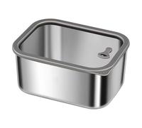 Contenitore for alimenti in acciaio inossidabile 316L certificato LFGB, antibatterico al 99,9%, bento ben sigillato con coperchio in vetro temperato(1000ml)