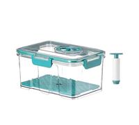 Contenitore For Alimenti Sottovuoto, Trasparente, Organizer For Frigorifero Con Rete Di Drenaggio, Dispenser For Alimenti Di Grande Capacità For La Cucina.(B-7.5L with Pump)