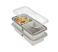 Contenitore for congelatore in silicone da 2 pezzi con coperchio, grande capacità, stampo for cubetti di ghiaccio, zuppa congelata, scatola conservazione(2Pcs Grey)