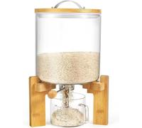 Contenitore For Farina E Cereali, Dispenser For Riso Con Supporto In Legno E Misurino, Contenitore For Conservazione Del Riso/contenitore Ermetico For L'organizzazione Della Cucina ( Size : 5L )