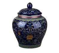 Contenitore for il tè in ceramica in stile cinese, antichi barattoli in porcellana smaltata cinese for la casa, design ermetico, for cucina e soggiorno(Black)
