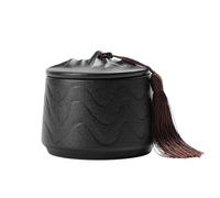 Contenitore for tè in ceramica, contenitore ermetico con coperchio, barattoli for tè e caffè in stile giapponese, barattolo da cucina vintage, sapori freschi for uso domestico(Black)