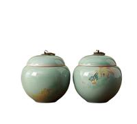 Contenitore for tè in latta Celadon da 2 pezzi con coperchio sigillato e maniglia for il trasporto, mini contenitore for zucchero caffè