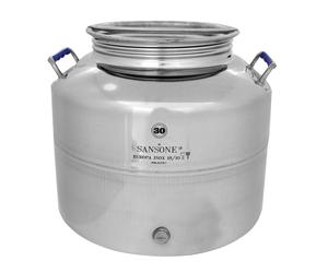 Contenitore fusto bidone acciaio inox per olio 30 litri Sansone Modello Europa