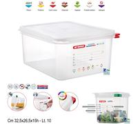 CONTENITORE GASTRONOMICO CON COPERCHIO ERMETICO LT. 10 ETICHETTA IML ART 03034