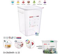 CONTENITORE GASTRONOMICO CON COPERCHIO ERMETICO LT. 22 ETICHETTA IML ART 11857