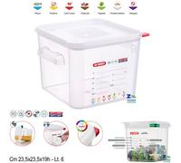 CONTENITORE GASTRONOMICO CON COPERCHIO ERMETICO LT. 6 ETICHETTA IML ART 11853