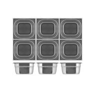Contenitore Gastronorm Mori da cm 18x16x4 altezza inox (1 PEZZO SINGOLO)