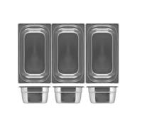 Contenitore Gastronorm Mori da cm 33x18x4 altezza inox (1 PEZZO SINGOLO)