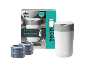 Contenitore Getta Pannolini Tommee Tippee Sangenic Twist & Click Bianco + Kit 4 Ricariche