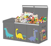 Contenitore Giochi Bambini Pieghevoli Extra Large Cesta Porta Baule Portagiochi Bambini Contenitori con Coperchio Ribalta La Cameretta dei Bambini, Vestiti e Camera da Letto（Grigio,99x34x39cm）