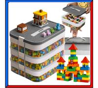 Contenitore Giochi Plastica Scatola Porta Lego Costruzioni Organizer 22L 3 Piani