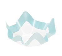 Contenitore Grande in PET Azzurro Perlato - Ciotola COPPA in plastica TRASPARENTE con Bordo Azzurro - per caramelle, marshmallow, dolci, confetti ecc. - Addobbo, decorazione tavola torta, buffet