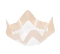 Contenitore Grande in PET - Ciotola COPPA in plastica TRASPARENTE con bordo CHAMPAGNE PERLATO - per caramelle, marshmallow, dolci, confetti ecc. - Addobbo, decorazione tavola torta, buffet ecc.