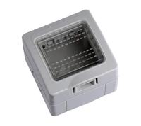 Contenitore grigio da parete per moduli, compatibile con BTicino Matix, 2 moduli, IP55 da esterno, Scatola per impianto elettrico, tecnopolimero ad alta resistenza, per pulsanti, prese, interruttori