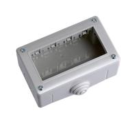 Contenitore grigio da parete per moduli, compatibile con BTicino Matix, 4 moduli, da interno, Scatola per impianto elettrico, tecnopolimero ad alta resistenza, per pulsanti, prese, interruttori