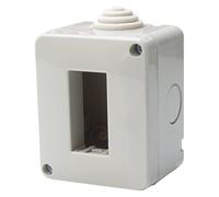 Contenitore grigio da parete per moduli, compatibile con Vimar Plana, 1 modulo, da interno, Scatola per impianto elettrico, tecnopolimero ad alta resistenza, per pulsanti, prese, interruttori