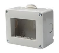 Contenitore grigio da parete per moduli, compatibile con Vimar Plana, 3 moduli, da interno, Scatola per impianto elettrico, tecnopolimero ad alta resistenza, per pulsanti, prese, interruttori
