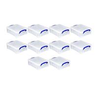 Contenitore impilabile Really Useful Box da 8,1 litri in plastica con coperchio a scatto e maniglie con chiusura a clip integrate per l'organizza