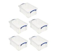 Contenitore impilabile Really Useful Box da 9 litri in plastica con coperchio a scatto e maniglie con chiusura a clip integrate per l'organizzazi