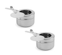 Contenitore in acciaio con coperchio per combustibile in pasta per scaldavivande