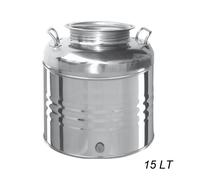 Contenitore In Acciaio Inox 15lt Per Olio Con Predisposizione Rubinetto