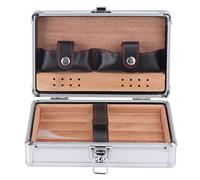 Contenitore in alluminio rivestito in cedro per sigari, contenitore portatile da viaggio per esterni, con aspiratore per acqua, per 4 pezzi, custodia da viaggio per sigari, portasigari
