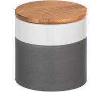 Wenko Barattolo Malta, 0,45 l, barattolo per scorte, barattolo salvafreschezza con coperchio in bambù e guarnizione in silicone, ermetico, salva aroma, ceramica di qualità, Ø 10 x 11 cm, colori vari