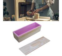 Contenitore in Legno con Coperchio per Sapone Flessibile E Stampo Rettangolare