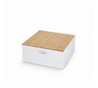 Contenitore in plastica con coperchio Crystal Box 14,5x31x31cm bianco Bianco