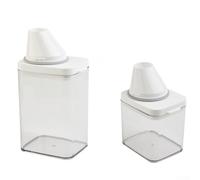Contenitore in plastica per detersivo per bucato, con misurino e beccuccio, ermetico, a prova di umidità, con guarnizione in silicone, per la casa (1100 ml)