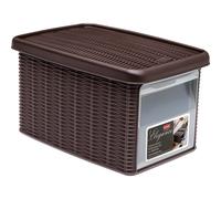 Contenitore in plastica Stefanplast Elegance S 19x29x16 cm moka Di colore marrone