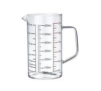 Contenitore in vetro da laboratorio 1 misurino in vetro con manico e beccuccio a V, becher da laboratorio, cucina, for latte caffè, oz/ml(600)