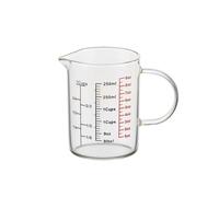 Contenitore in vetro da laboratorio 1 misurino in vetro con manico e beccuccio a V, becher da laboratorio, cucina, for latte caffè, oz/ml(250)