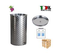 CONTENITORE INOX PER VINO 400 LITRI CON GALLEGGIANTE AD OLIO E RUBINETTO INOX