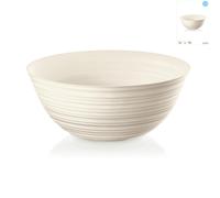 Contenitore insalatiera Tierra XL realizzato con plastica riciclata di 14 bottiglie Ø30xh12,8 cm -5000 cc colore bianco latte bianco latte