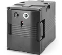 HENDI Scatola isotermica a carico frontale con riscaldamento elettrico per contenitori GN 1/1, AmerBox, fino a 68°C, 220-240V, 200W, 477x680x(H)620mm, HDPE