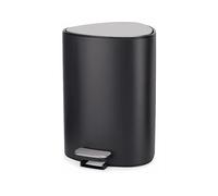Joseph Joseph EasyStore Pattumiera a Pedale, 5 Litri, Coperchio con Chiusura Silenziosa, Secchio Rimovibile, Bagno, Camera da letto, Ufficio, Nero Matte