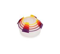 Joseph Joseph Nest Lock Set Contenitori Rotondi per Alimenti 4 Pezzi, Salvaspazio, Coperchi Ermetici, Senza BPA, Varie Taglie
