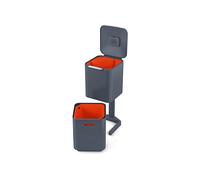 Joseph Joseph Totem Max - Pattumiera da Cucina con coperchio e filtro anti-odore, Bidone per Raccolta Differenziata, Sistema di separazione con 3 scomparti, 40 Litri, Colore Grafite