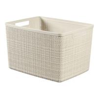 Contenitore jute large basket in plastica beige