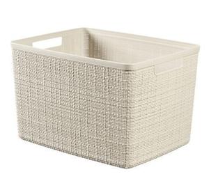 Contenitore jute large basket in plastica beige